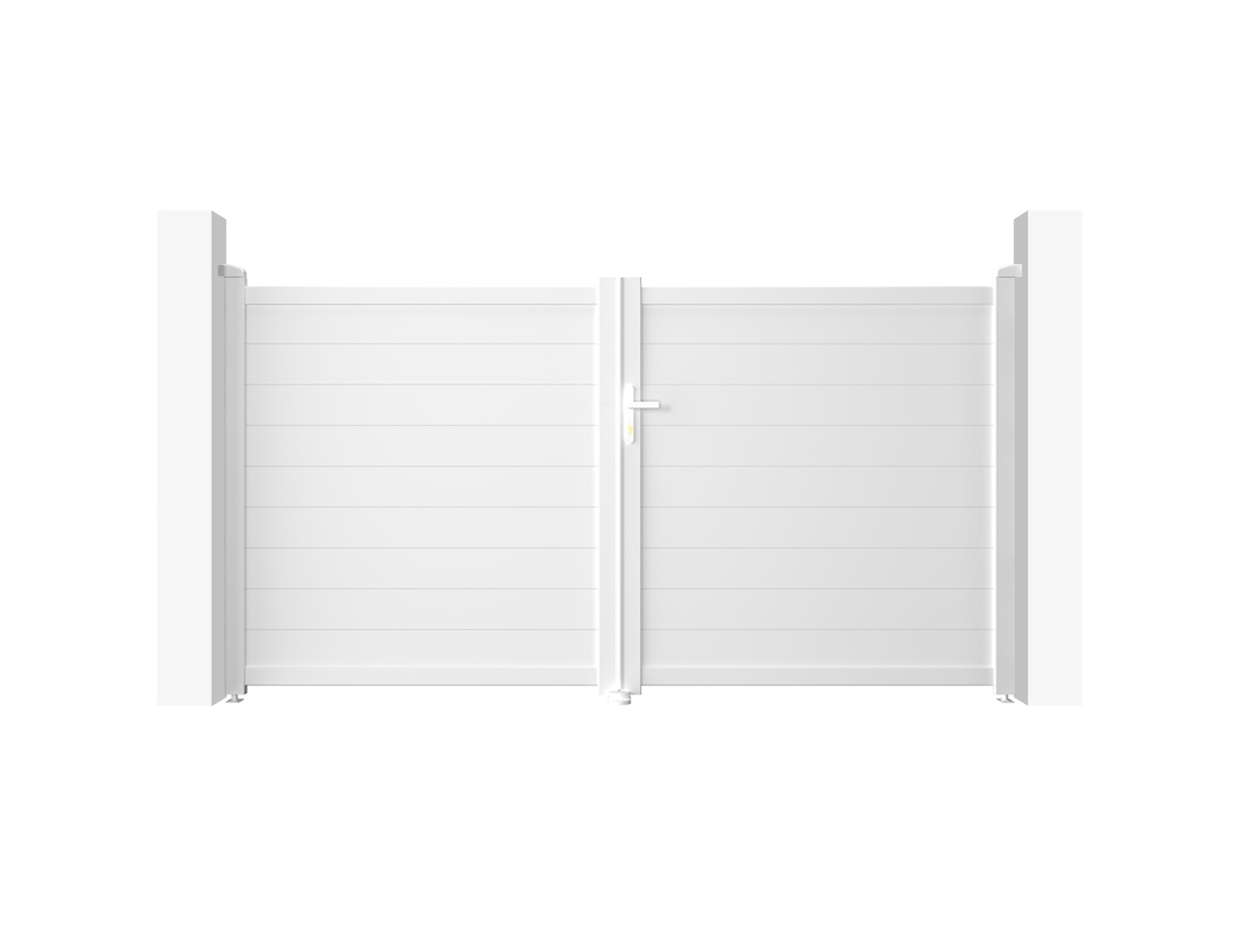Puerta batiente de aluminio soldado EIGER 3m H.160cm blanco
