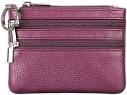 Cartera De Mujer En Cuero Genuino Con Monedero - Estilo Elegante - Púrpura