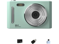 Cámara 4K UHD de 64 MP con sensor de 7,1 cm, ideal para vlogs, con enfoque automático, perfecta para viajes y con zoom de 8x. SFUSHOS (verde)