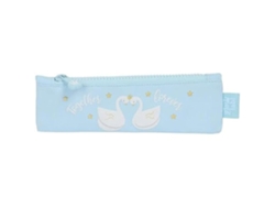 Estuche delgado Glowlab Swans 20x6x1cm Safta