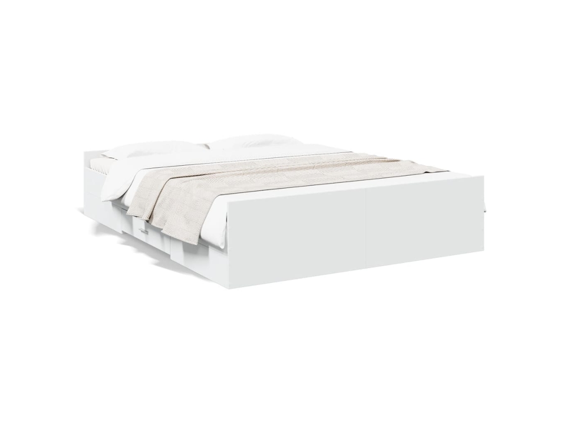 Cama con Cajones VIDAXL Madera Blanco (140x200cm)