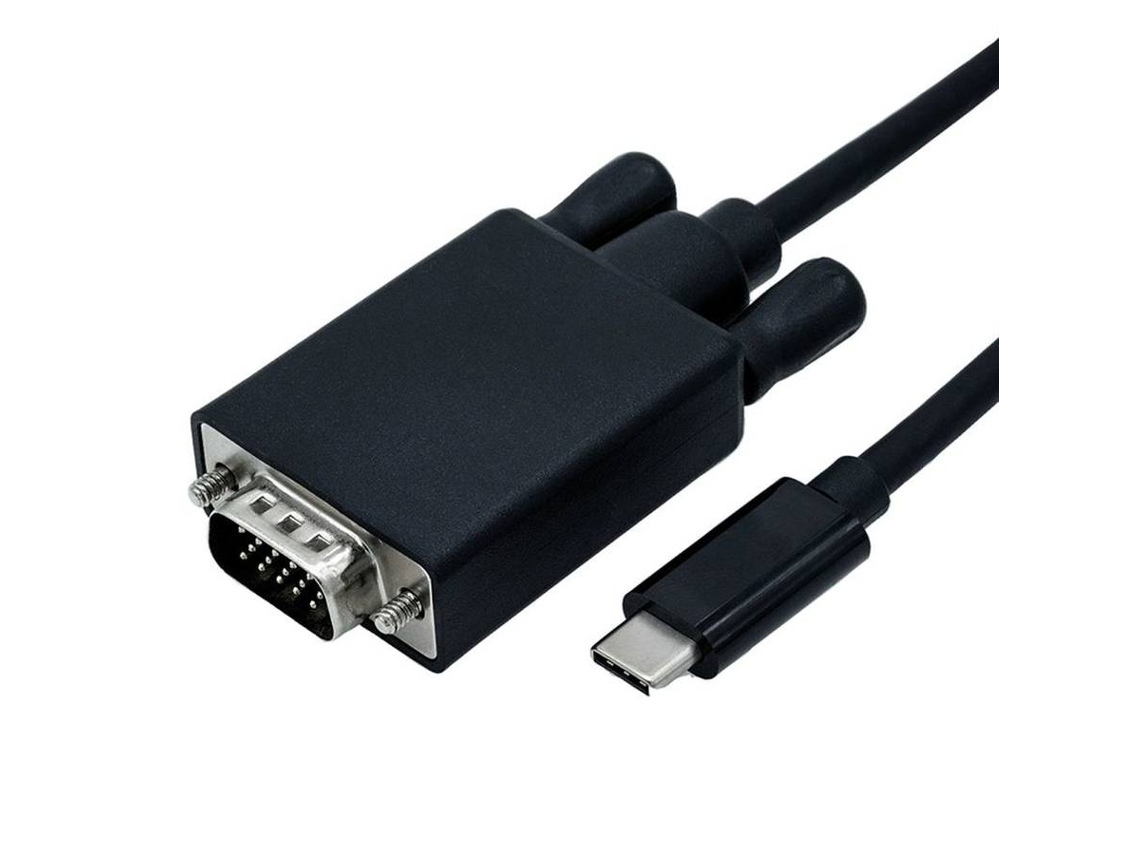 Cable ROLINE (USB-C y VGA - 2m - Negro)