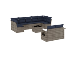 Maison Exclusive - Conjunto De Sofá De Jardín De 10 Piezas Con Cojines, Poliratán Gris