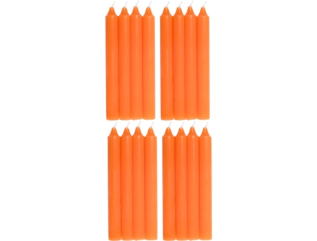 COM-FORT HOUSE- Vela de mesa Naranja - Pack velas - Velas Decorativas Sin Perfume - Velas para tu Hogar COM-FORT HOUSE