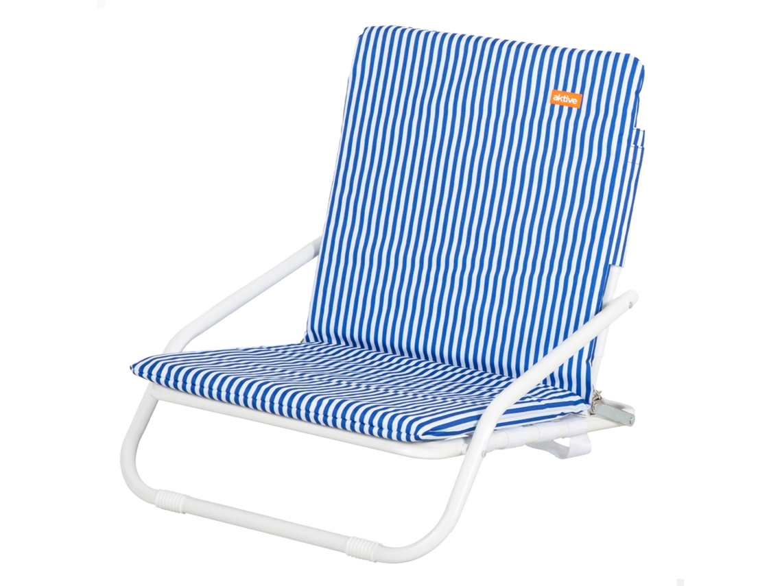 Aktive Silla De Playa Ligera Con Asa 46x60x50 Cm Rayas Marineras