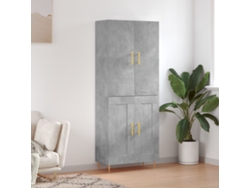 Aparador Alto Madera Contrachapada Gris Hormigón 69,5x34x180 Cm