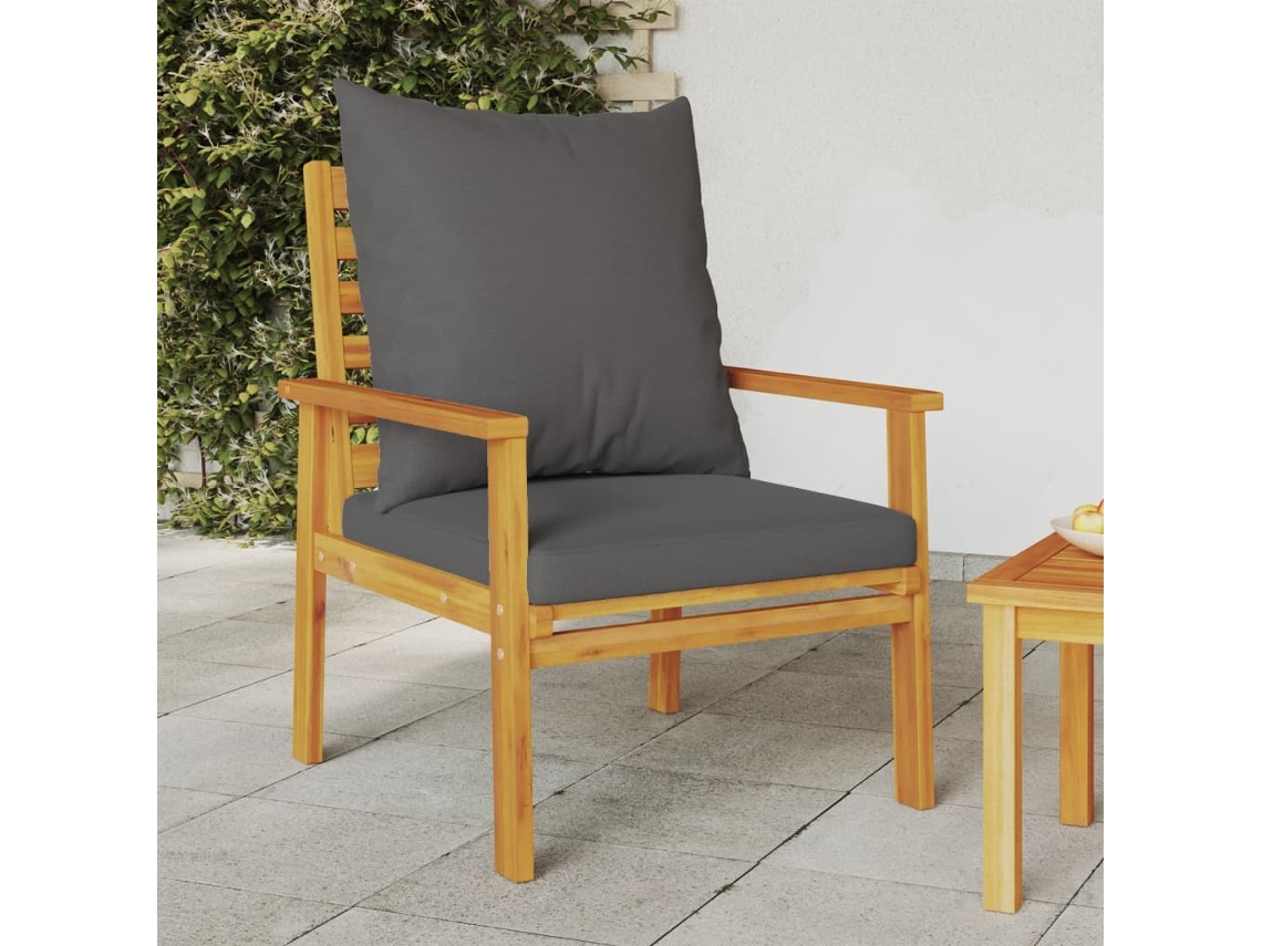 Sillón De Jardín Con Cojines 2 Uds Madera Maciza Acacia