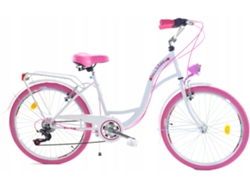 Bicicleta para niña de 24 pulgadas, modelo Robusta, color rosa con blanco, 6 velocidades, B.active