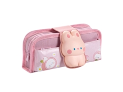Estuche para lápices con bonito estampado de pato y velcro de gran capacidad para estudiantes Conejo