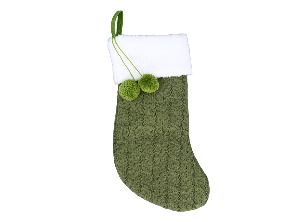 Calcetín navideño verde multifuncional de gran capacidad