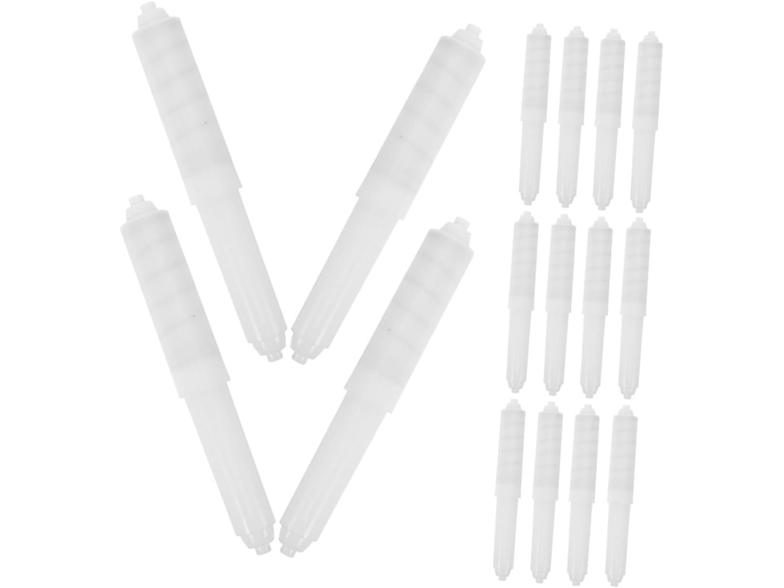 20 piezas de soporte para rollo de papel higiénico, pasador para papel higiénico, rollo de repuesto blanco, plástico blanco Slowmoose