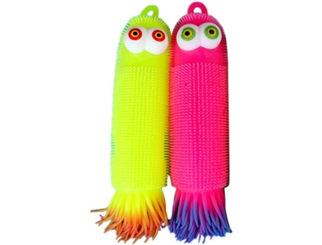 Orugas elásticas con luz intermitente, calamares, 2 bolas de estrés, juguetes para aliviar la ansiedad y el estrés para adultos, adolescentes y n J...