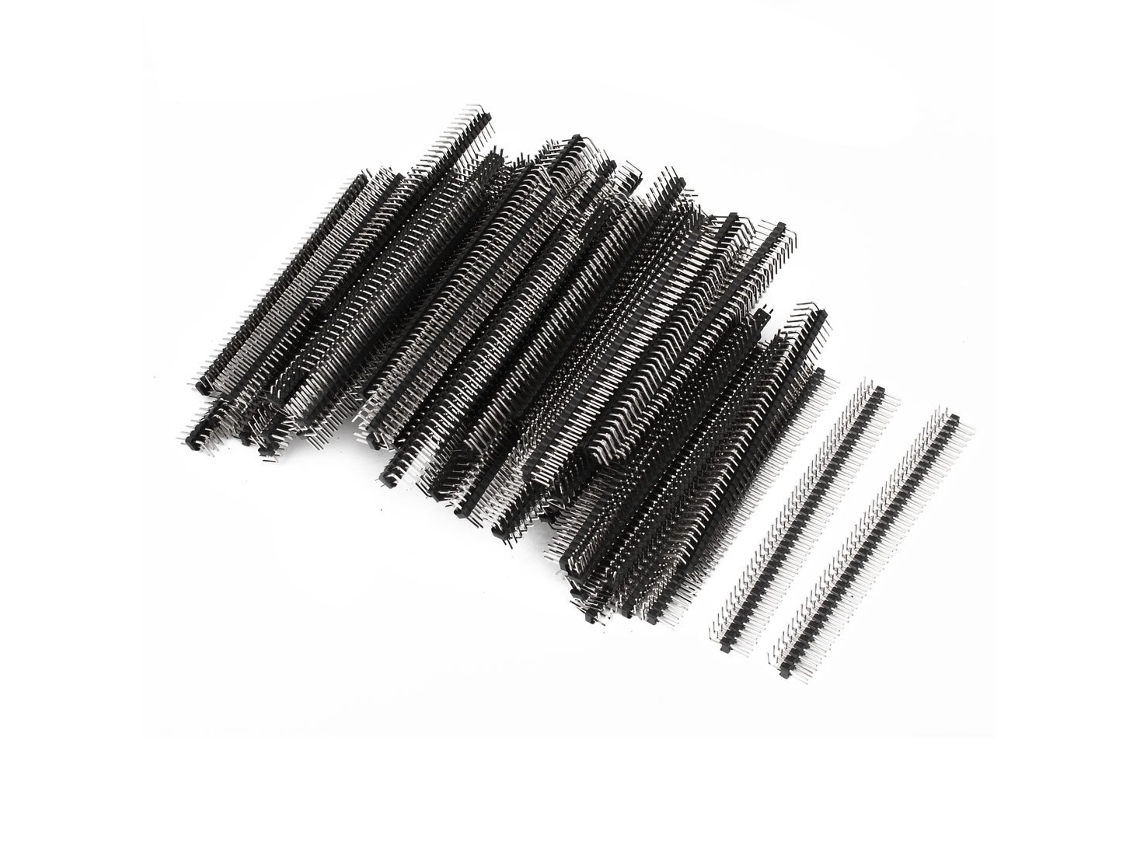 100 Piezas, Espaciado De 2,54 Mm, Tira De Conectores De Pines En Ángulo Recto De 40