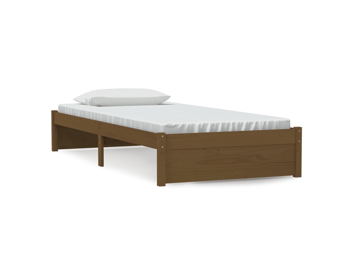 Maison Exclusive - Estructura Cama Sin Colchón Madera Maciza Marrón Miel 90x200 Cm