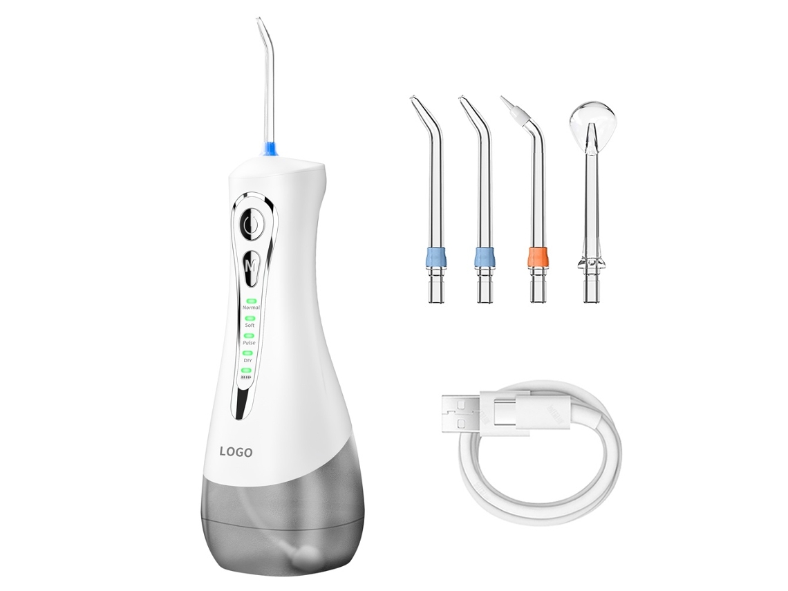 Irrigador Bucal Inalámbrico: 4 Modos, Depósito De 320 Ml, Resistencia Al Agua Ipx7, 110 Psi, Batería De Larga Duración, Ajustable (gris)