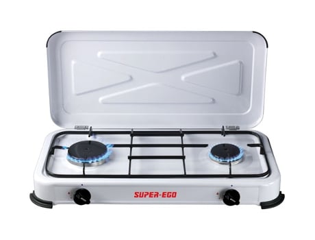 Cocina a Gas dos Fuegos Portatil Con Tapa 1.41.2 Kw SUPER- EGO