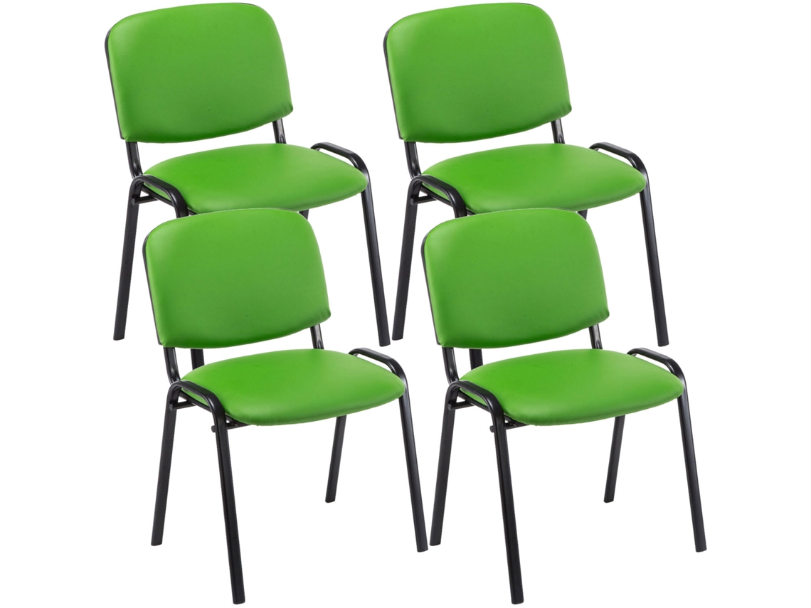 Juego de 4 sillas para invitados Ken en símil piel CLP verde
