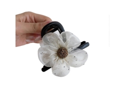 2026-pinza De Pelo Para Mujer Con Diseño Floral De Gasa Amigable Con El Cuero Cabelludo Para Media Cola Duradera