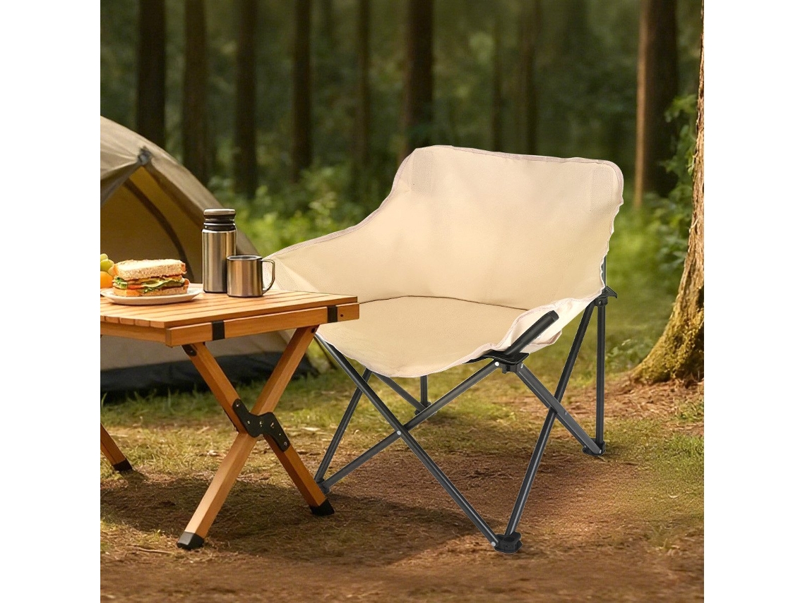 Zmh Silla Plegable De Media Luna Reforzada Para Camping - Con Bolsa De Almacenamiento Para Senderismo Picnic Playa