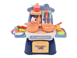 Juego de cocina ATS con sonidos y luces realistas, juguetes educativos de cocina para niños de 3 años en adelante (azul)
