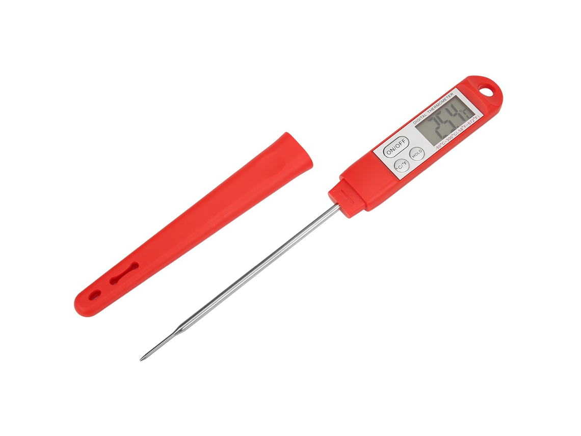 Termómetro Digital Portátil Para Alimentos Con Sonda Para Barbacoa - Rojo