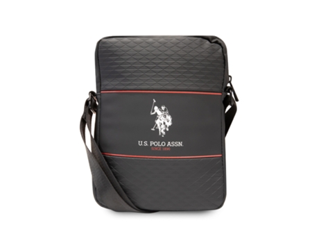 U.S POLO Bolso bandolera de 10'' modelo Middle Stripe Negro