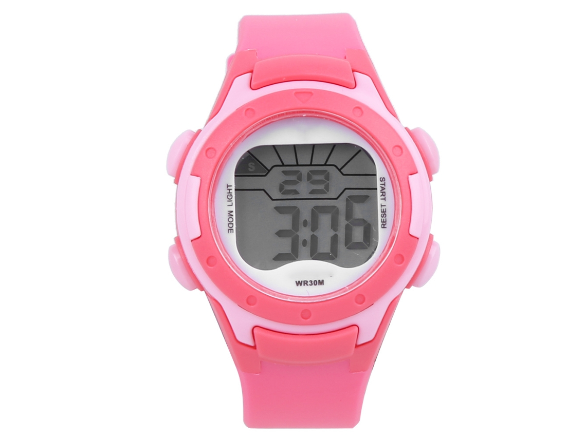 Reloj Deportivo Electrónico Infantil 3atm Con Correa De Pu Rosa Claro