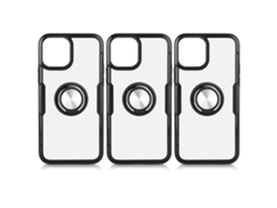 3 Piezas Funda Transparente Antishock De 6.7 Pulgadas Con Soporte Anular Para Iphone 12pro Max