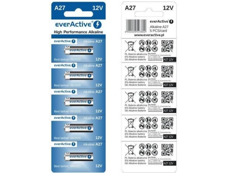Pilas Alcalinas EVERACTIVE A27 (5 Und)