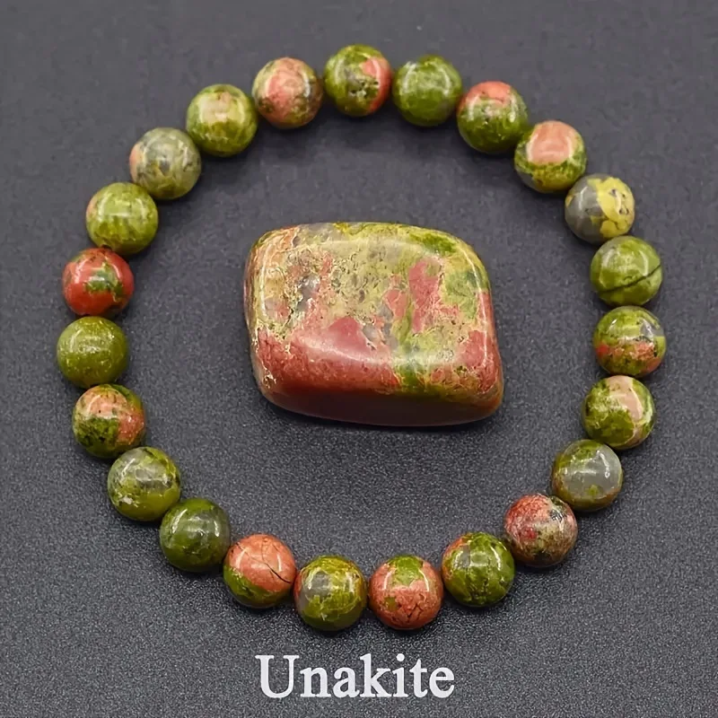 Pulsera De Cuentas De Piedra Natural (epidote, 19 Cm) Para Yoga, Reiki, Sanación, Amuleto Y Talismán De La Suerte.