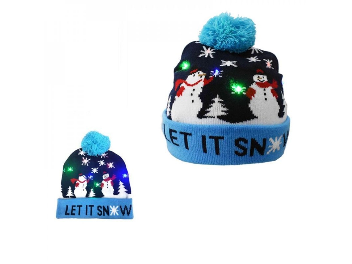 2026-gorro Navideño De Lana Con Led Luminoso Para Adultos Y Niños Decoración De Navidad Y Año Nuevo 20x20cm G