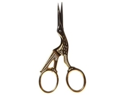 Cigogne Ciseaux 8,9 cm Imitación de diamantes de imitación, dorado 23880 Bohin