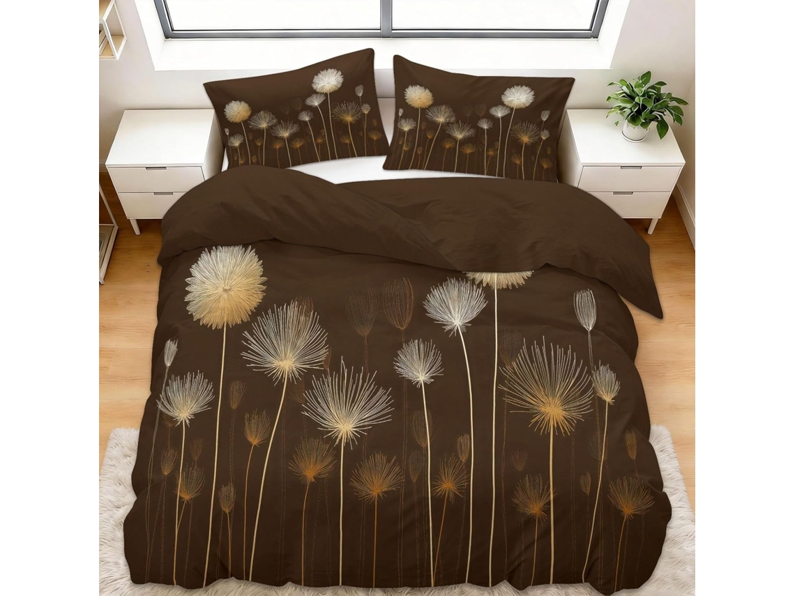 Juego Ropa Cama Funda Nórdica Negra Estampado Almohada Funda Juego 90x190 Cm 65x65 90 X 190 65