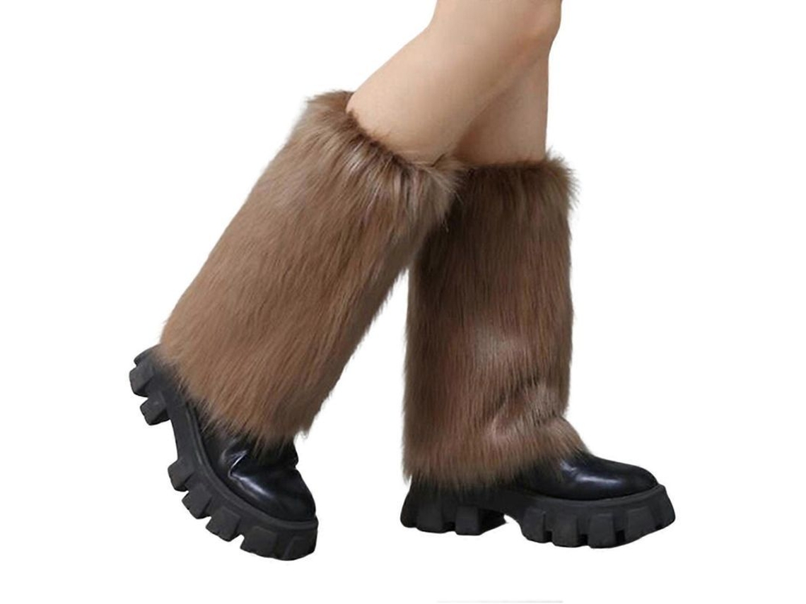 2026-calientapiernas De Pelo Falso Suave Para Mujeres Niñas Mangas De Botas Peludas Acogedoras Para Invierno Otoño