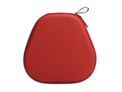 Estuche Portátil Para Auriculares, Funda Protectora De Viaje En Piel Sintética Roja.