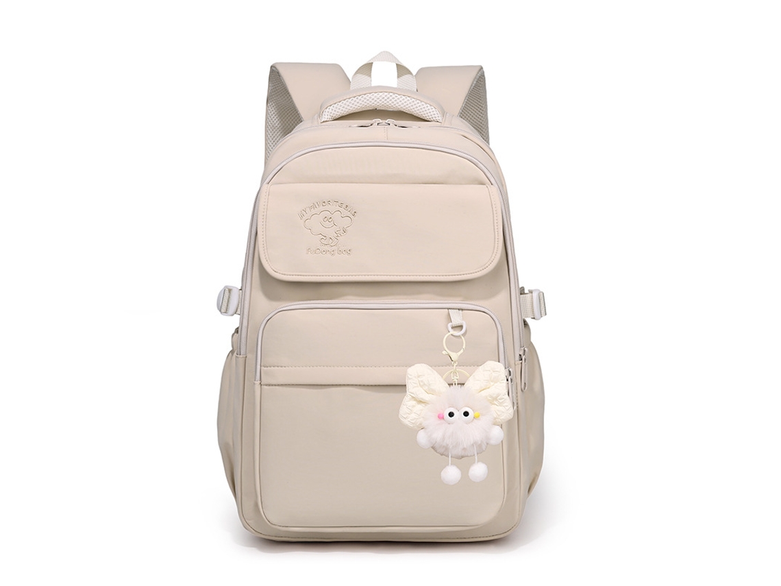 Mochila escolar de gran capacidad para niñas, informal, de uso diario, para estudiantes de primaria y secundaria (caqui)