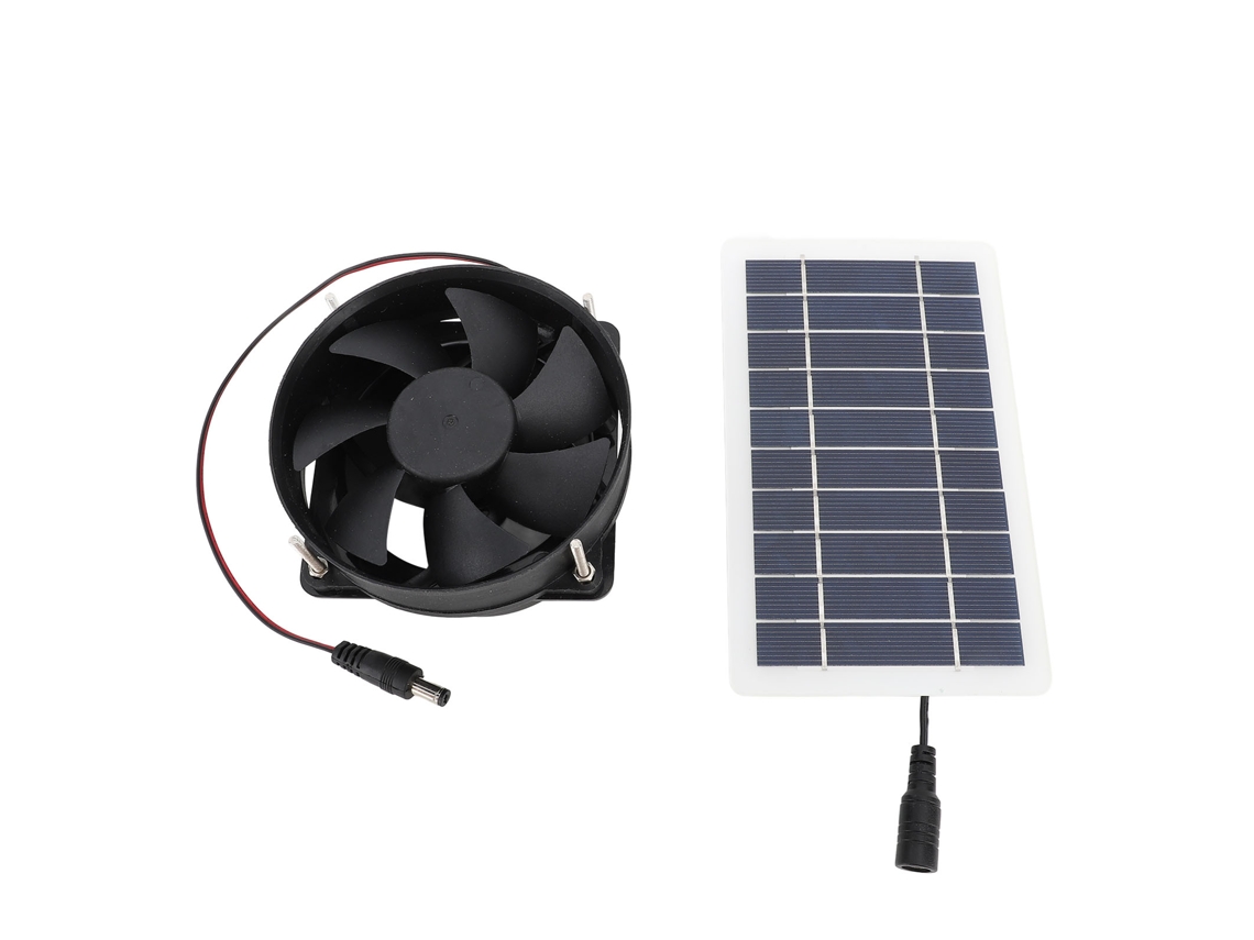 Ventilador solar silencioso de 10 W con panel monocristalino, portátil.