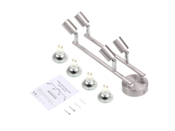 2026-focos De Techo Ajustables 4 Vías 4x4w Bombillas Led Gu10 400lm Cabezas Gireables Modernos Para Cocina Y Salón