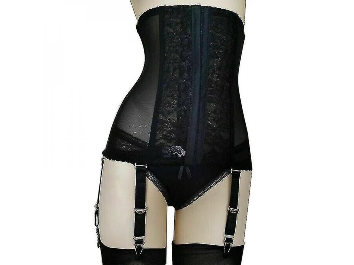 2026-cinturón De Suspensores Moldeador High-waist Para Mujer Con Tirantes Removibles Y Boning Spiral Talla S-3xl Xxl Negro