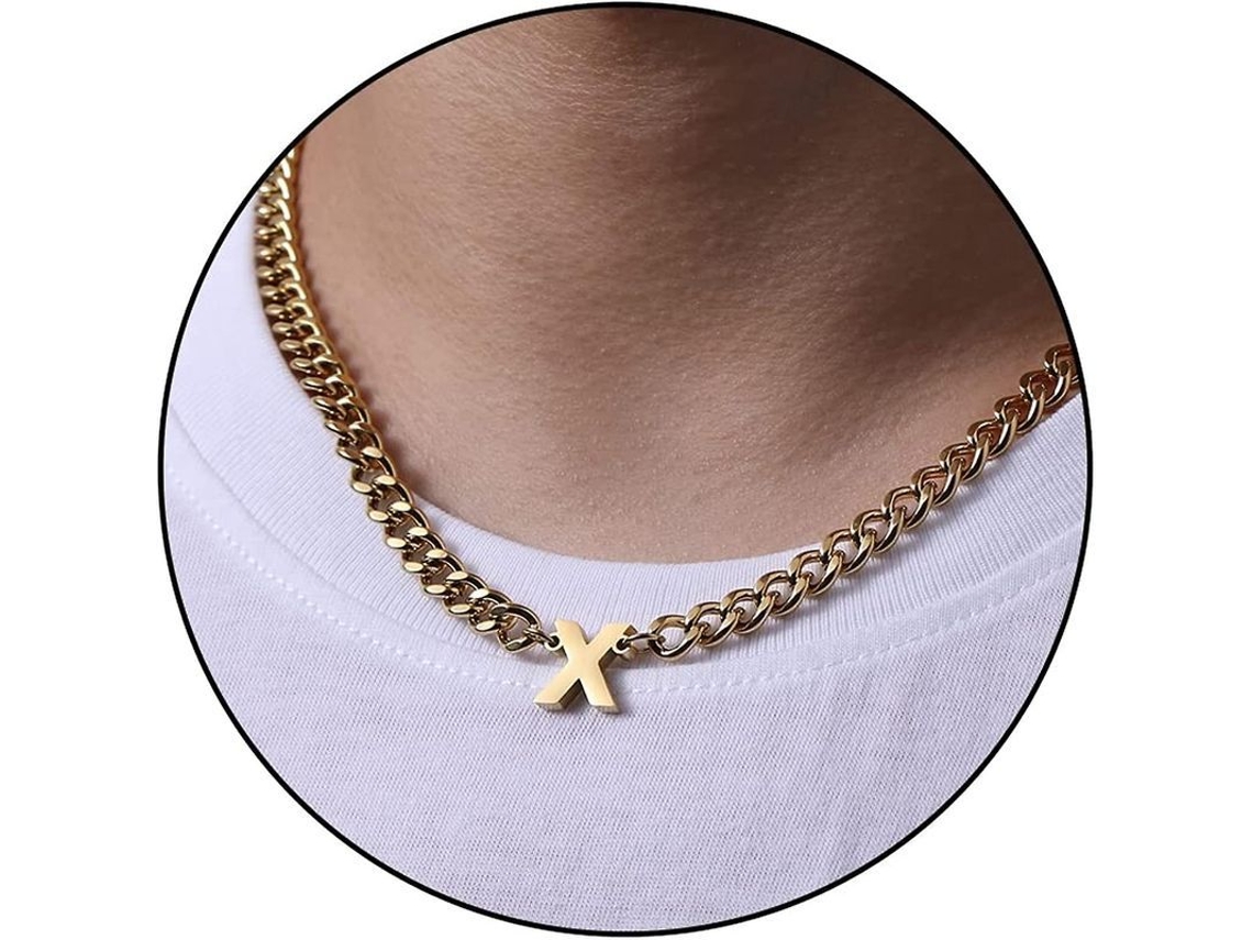 2026-collares De Cadena Cubana Con Letra Inicial A-z De Acero Inoxidable 6.5mm 18+2 Pulgadas Regalo De Joyería Para Hombres Mujeres Niños