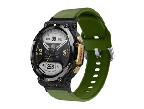 Correa de reloj inteligente para Amazfit T-Rex 2 con hebilla inversa de silicona (verde militar)