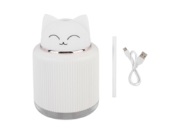 Rebe-humidificador Ultrasonico Gato 300ml Plastico Blanco Con Luz Nocturna Led Usb Para Hogar