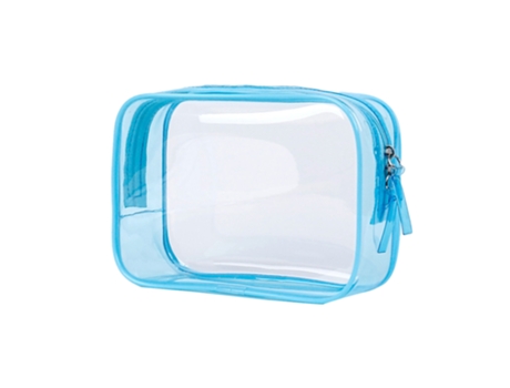 Bolsa De Cosméticos De Gran Capacidad, Bolsa De Almacenamiento Impermeable De Pvc, Azul Claro ZMDECQNA
