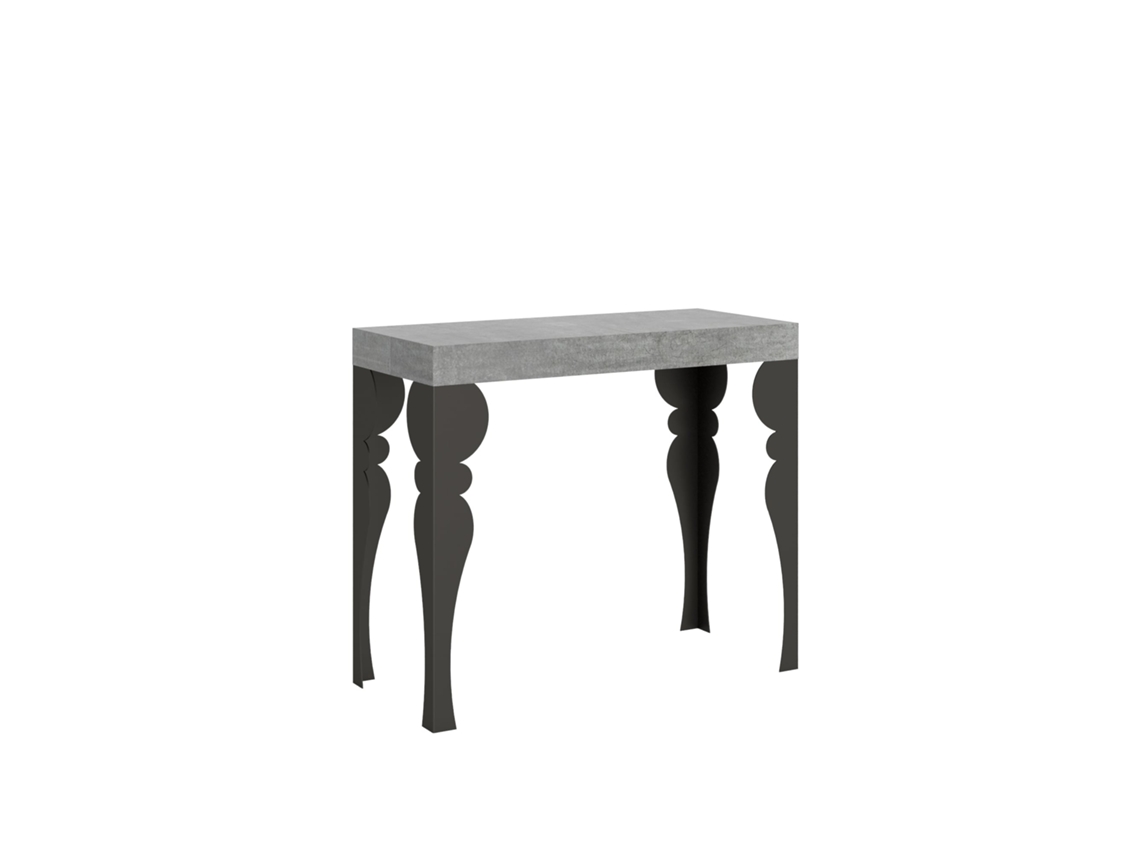 Consolas Paxon Small Extensible hasta 196 cm ITAMOBY (90 x 40 x 77 cm - Paneles de Melamina - Cemento)