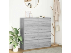 Aparador | Mueble De Comedor | Buffet Sonoma Gris 100x35x99 Cm Madera De Ingeniería Wsd17975
