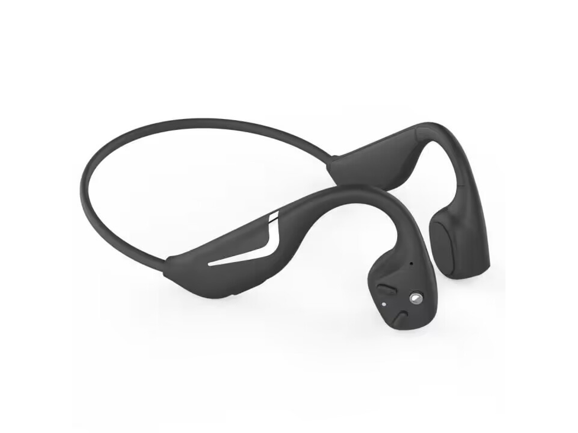 Auriculares deportivos inalámbricos Bluetooth de conducción ósea, resistentes al agua y al sudor (IP67), ideales para correr y montar en bicicleta. Bisbisous (negro).