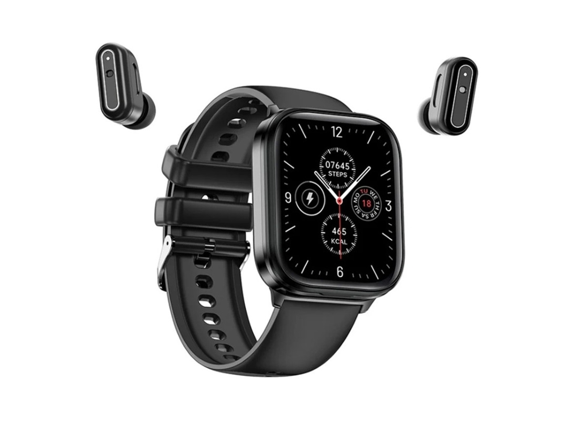 Reloj inteligente con auriculares 2 en 1, Bluetooth, auriculares inalámbricos, monitor de actividad física y frecuencia cardíaca.