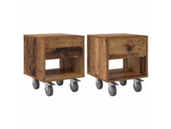 Maison Exclusive - Mesita De Noche 2 Pcs Madera Vieja 40,5 X 40 X 48 Cm