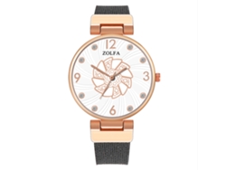 Reloj De Pulsera De Moda Para Mujer Con Brazalete De Acero Y Esfera De Cuarzo Con Pedrería (negro)