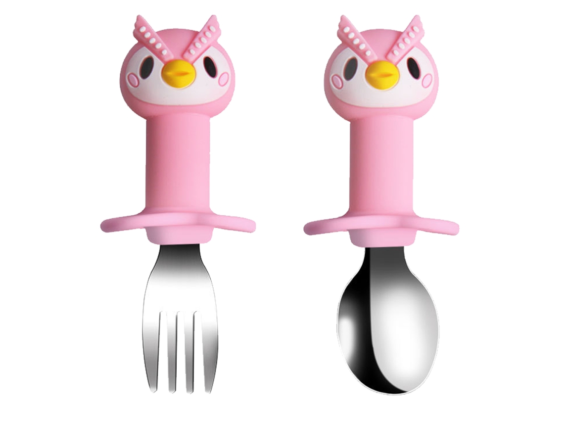 Set de utensilios para bebé - Cuchara y tenedor de acero inoxidable NEVEANCE